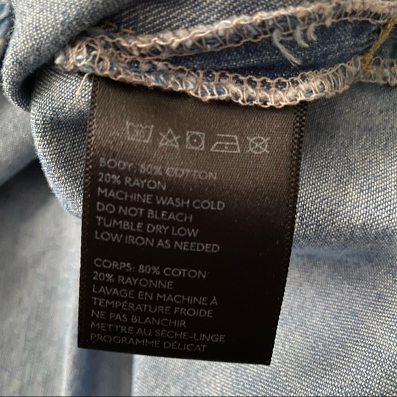 BDG Polkadot Chambray Button Down Top - Picture 3 of 6